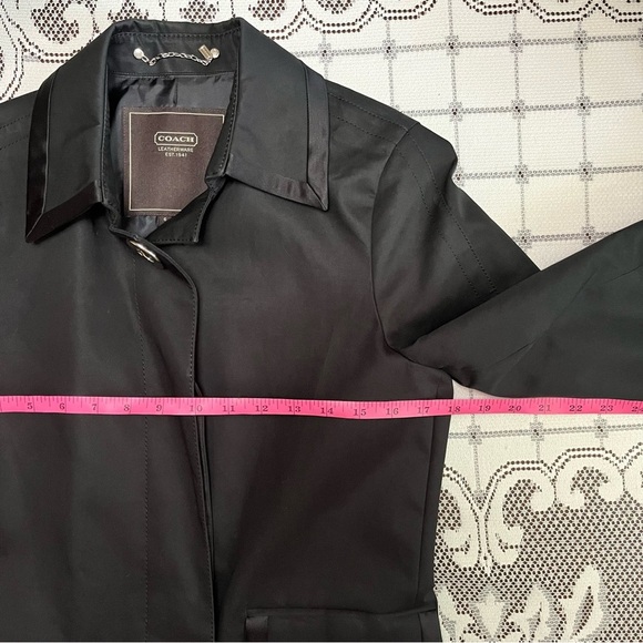 Coach Black Satin Trim Car Coat With Hanger & Dust Bag size 6 - Picture 9 of 9